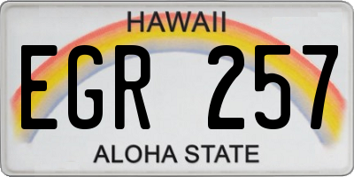 HI license plate EGR257
