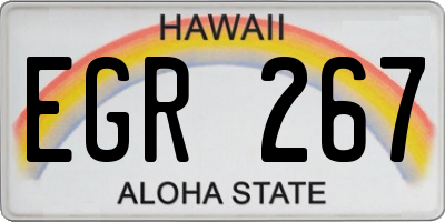 HI license plate EGR267
