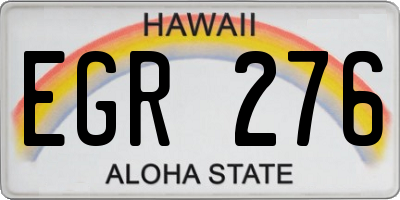 HI license plate EGR276