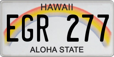 HI license plate EGR277