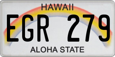 HI license plate EGR279