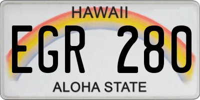 HI license plate EGR280