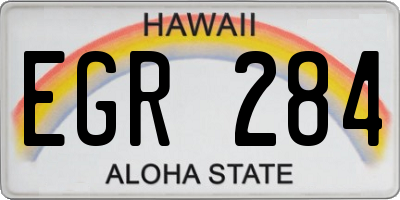HI license plate EGR284