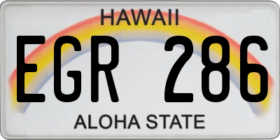 HI license plate EGR286