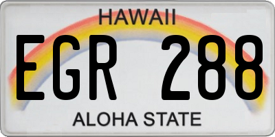 HI license plate EGR288
