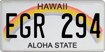 HI license plate EGR294