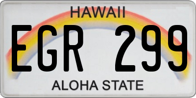 HI license plate EGR299