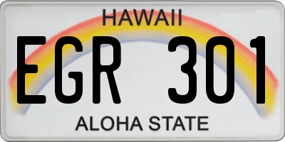 HI license plate EGR301