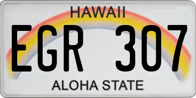 HI license plate EGR307