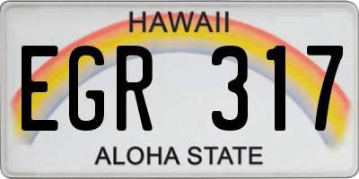HI license plate EGR317