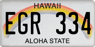 HI license plate EGR334