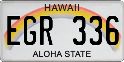 HI license plate EGR336
