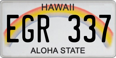 HI license plate EGR337