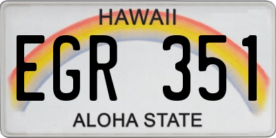 HI license plate EGR351