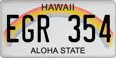 HI license plate EGR354