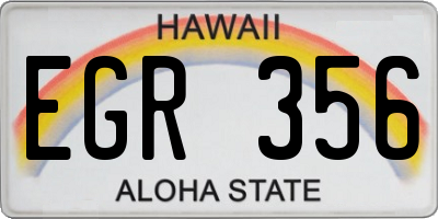HI license plate EGR356