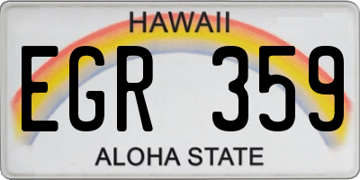 HI license plate EGR359