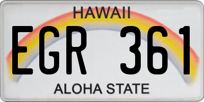 HI license plate EGR361