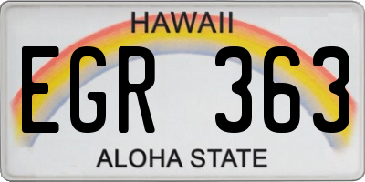 HI license plate EGR363