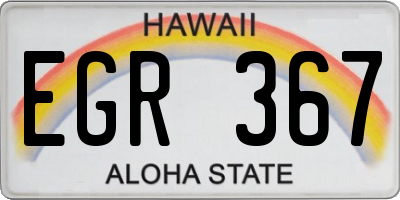 HI license plate EGR367
