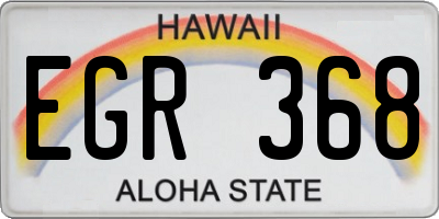 HI license plate EGR368