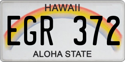 HI license plate EGR372