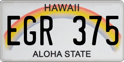 HI license plate EGR375
