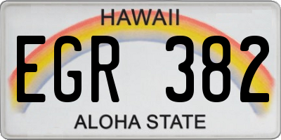 HI license plate EGR382