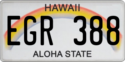 HI license plate EGR388