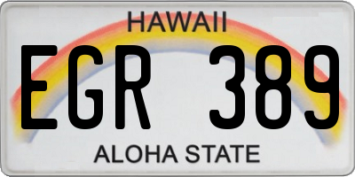 HI license plate EGR389