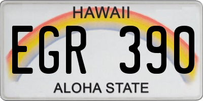 HI license plate EGR390