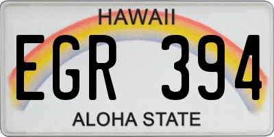 HI license plate EGR394