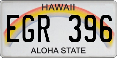 HI license plate EGR396