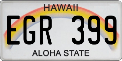 HI license plate EGR399