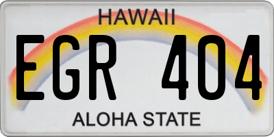 HI license plate EGR404