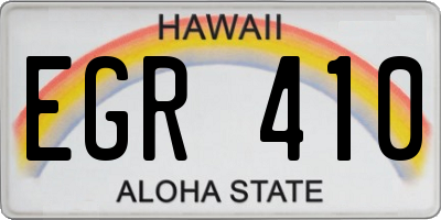 HI license plate EGR410