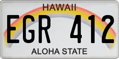 HI license plate EGR412