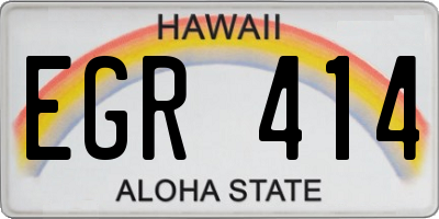 HI license plate EGR414