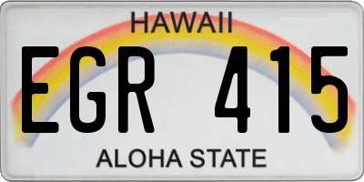 HI license plate EGR415