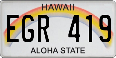 HI license plate EGR419