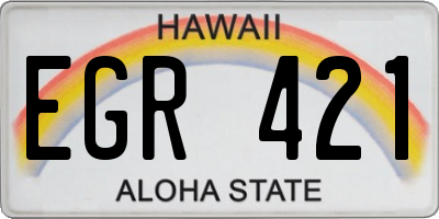 HI license plate EGR421