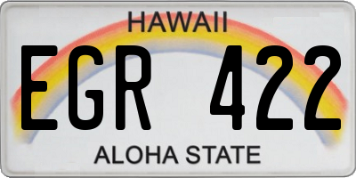 HI license plate EGR422