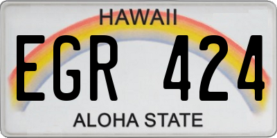 HI license plate EGR424