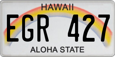 HI license plate EGR427