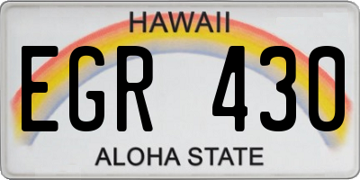 HI license plate EGR430