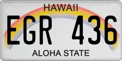 HI license plate EGR436