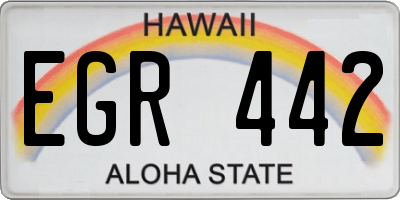 HI license plate EGR442