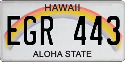 HI license plate EGR443
