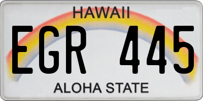 HI license plate EGR445