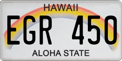 HI license plate EGR450